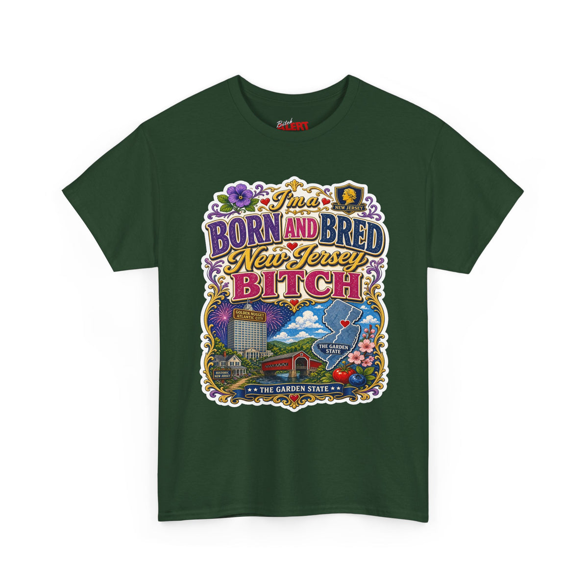 New Jersey Born and Bred Tee — "Born and Bred New Jersey Bitch" Vintage State Pride Shirt