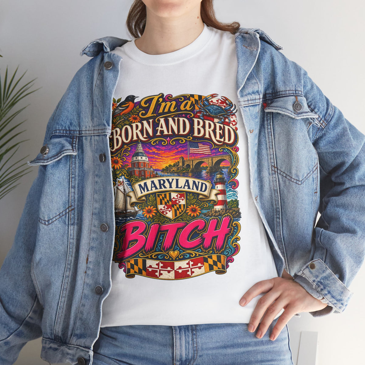 Maryland Born and Bred Tee — "I’m a Born and Bred Maryland Bitch" Graphic T-Shirt