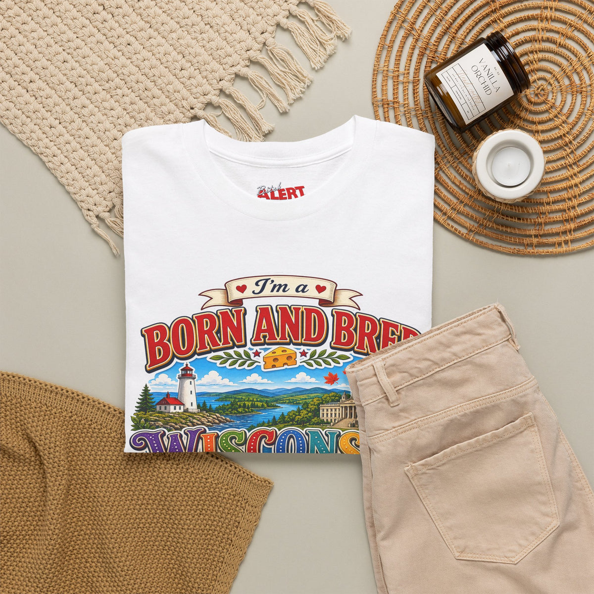 Wisconsin Born and Bred Tee — 'Born and Bred Wisconsin Bitch' Graphic T-Shirt
