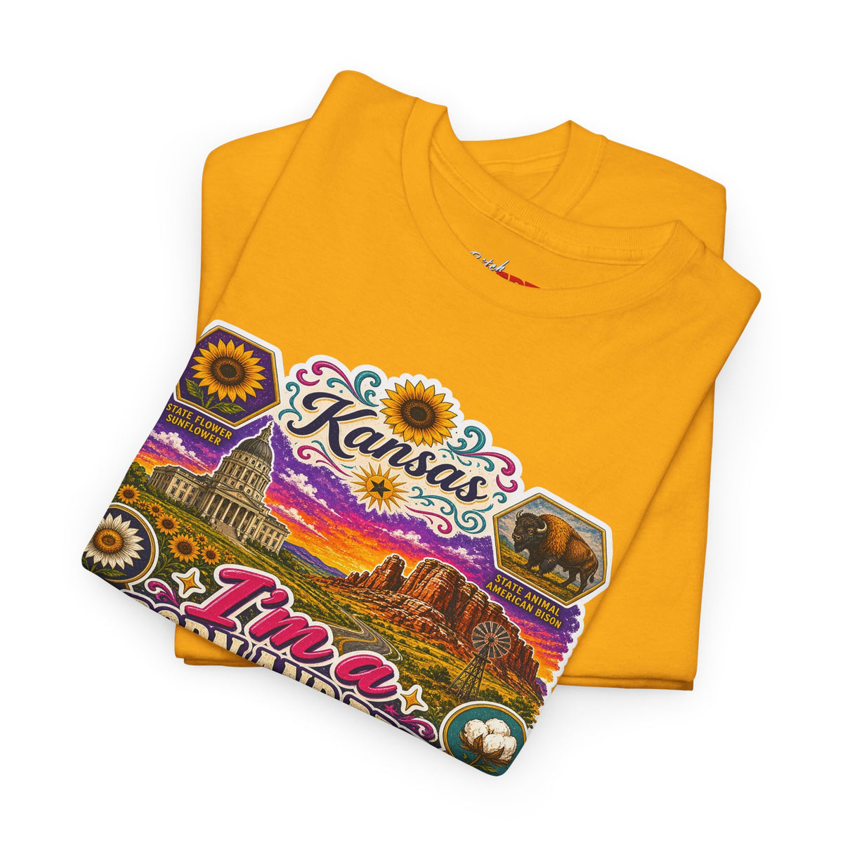 Kansas Born and Bred T-Shirt — "I'm a Born and Bred Kansas Bitch" Graphic Tee