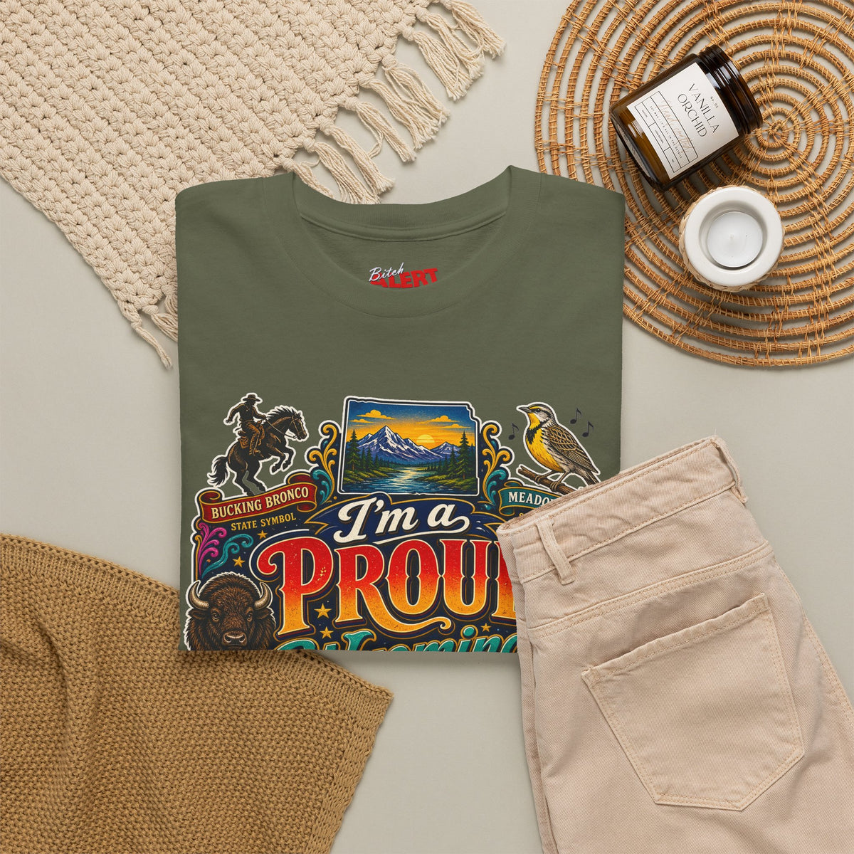 Wyoming Proud Bitch T‑Shirt — Retro State Pride Graphic Tee