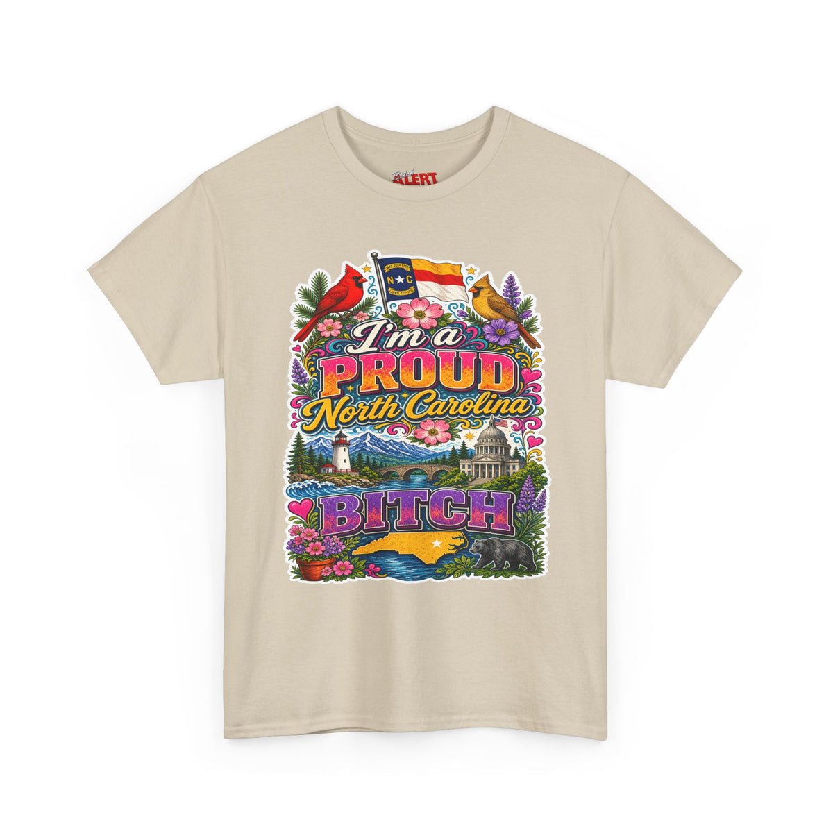 North Carolina Proud Bitch T-Shirt — Floral State Pride Graphic Tee