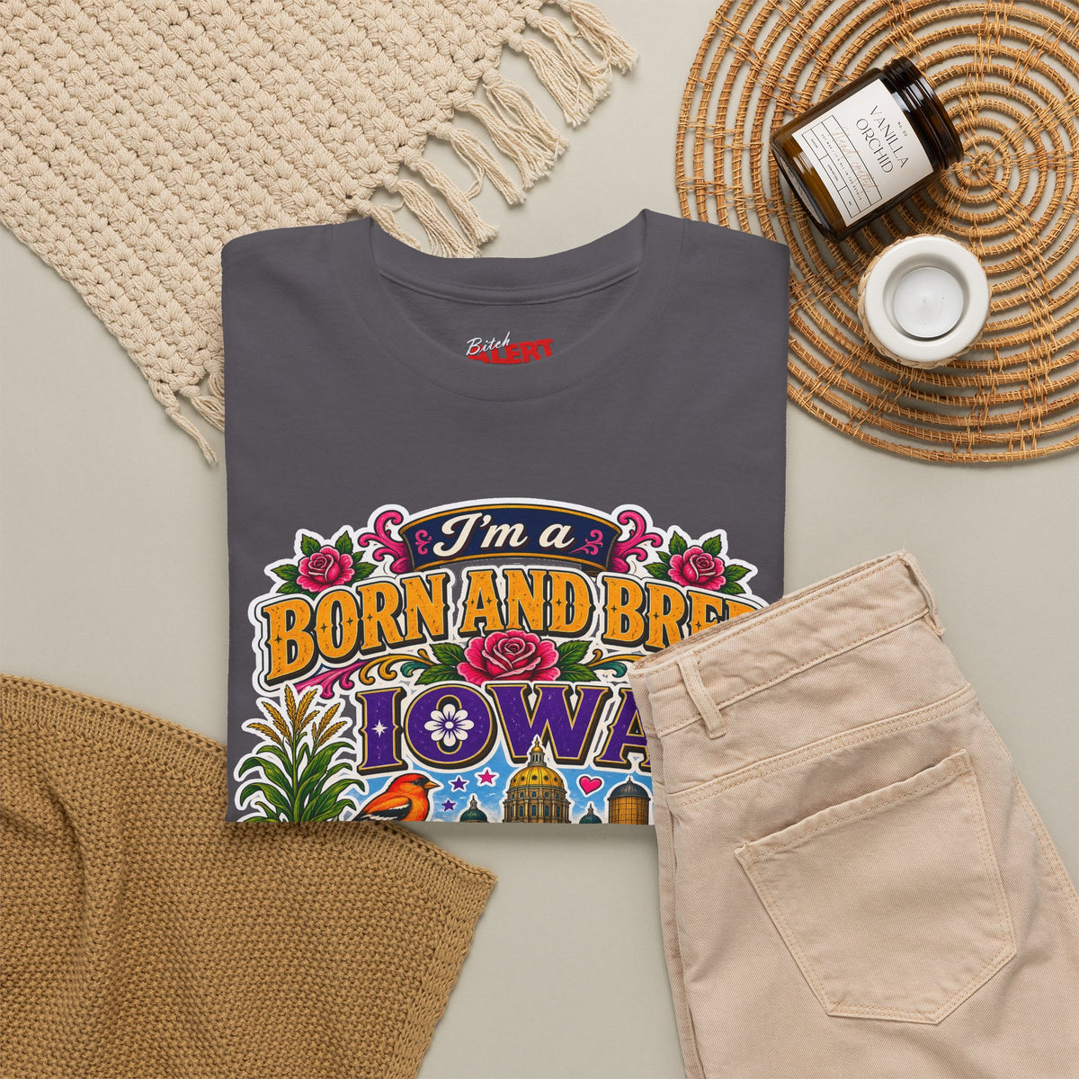 Iowa Born and Bred Tee — "I’m a Born and Bred Iowa Bitch" Graphic Shirt