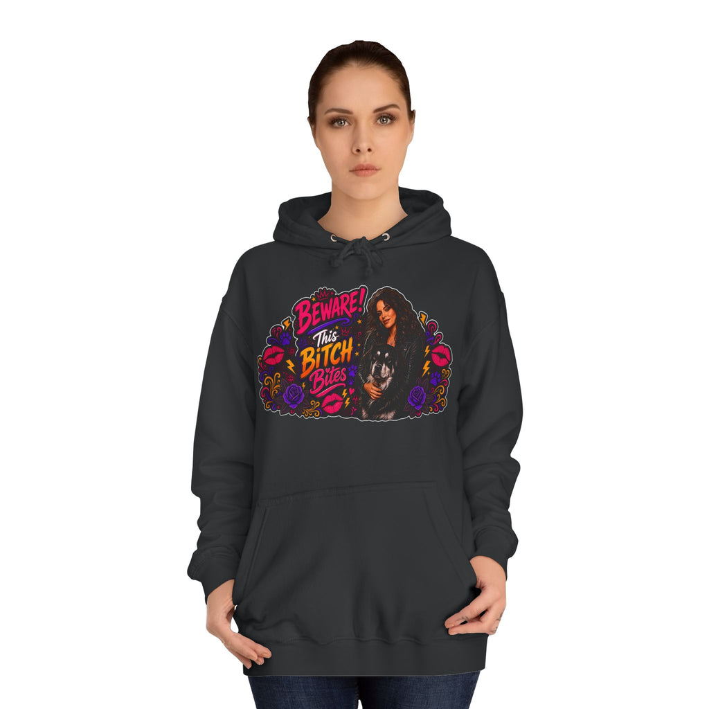 "Beware This Bitch Bites" Floral Graphic Hoodie