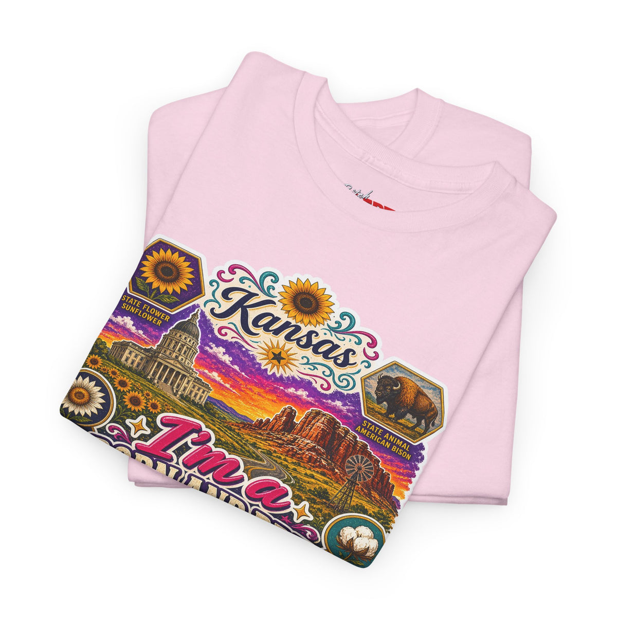 Kansas Born and Bred T-Shirt — "I'm a Born and Bred Kansas Bitch" Graphic Tee