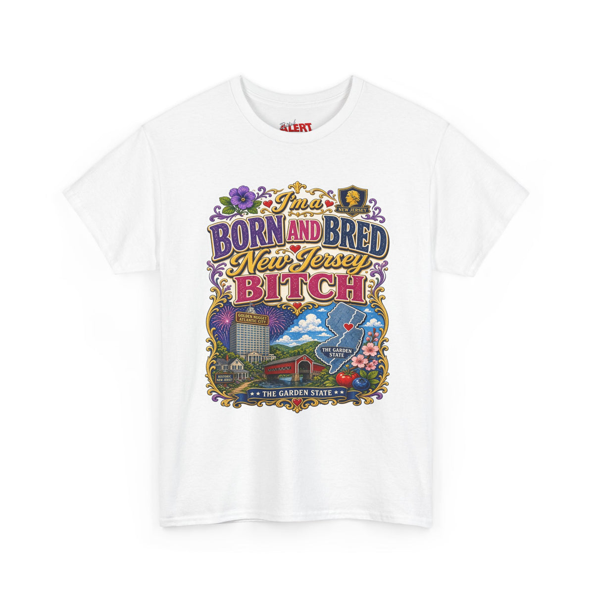 New Jersey Born and Bred Tee — "Born and Bred New Jersey Bitch" Vintage State Pride Shirt