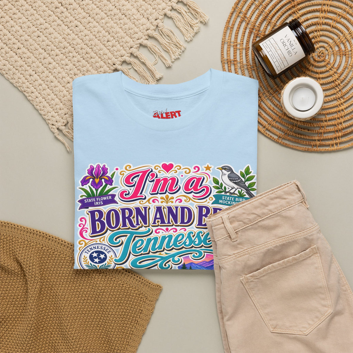 Tennessee Born & Bred Tee — Colorful State Pride Graphic T-Shirt