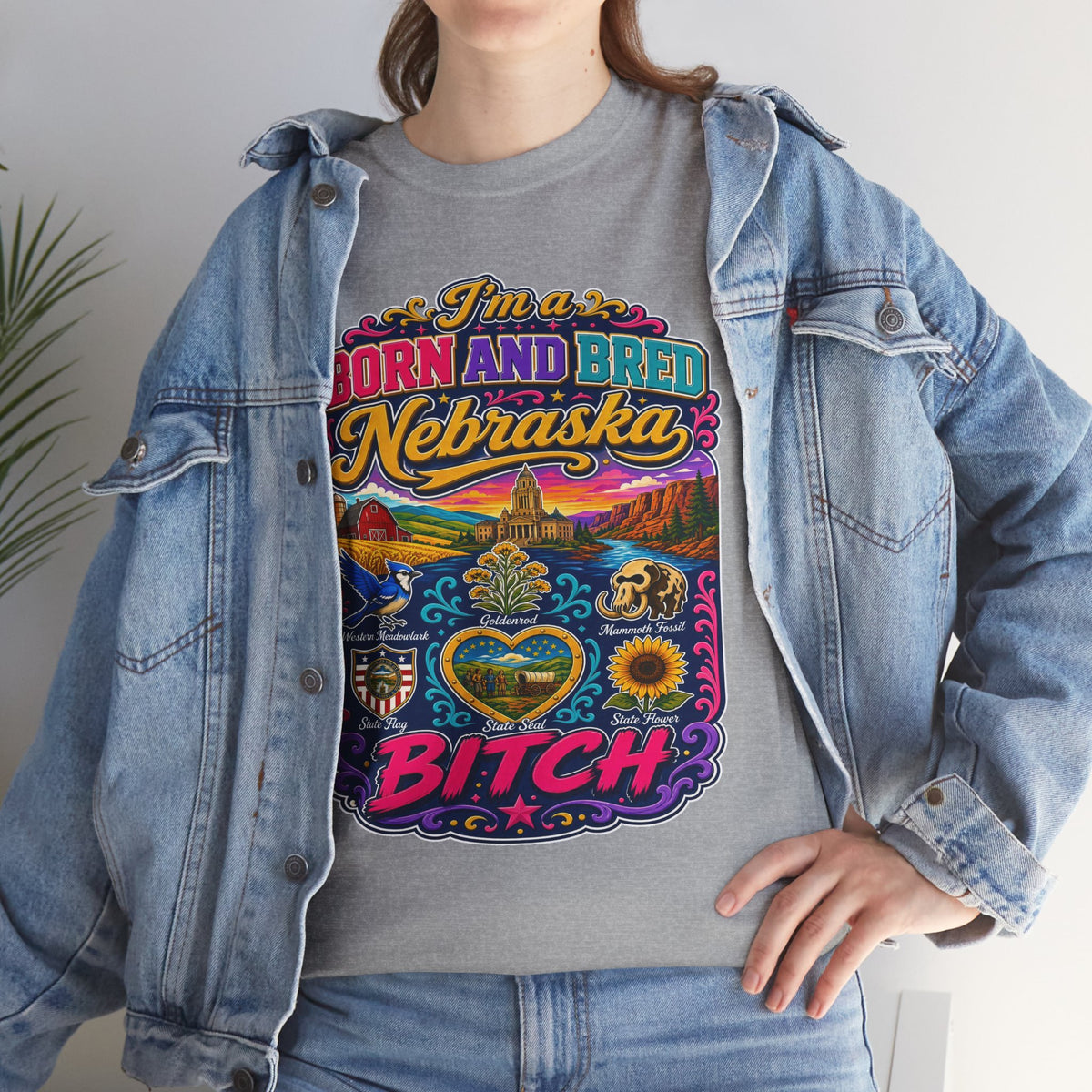 Nebraska "Born and Bred Nebraska Bitch" Tee