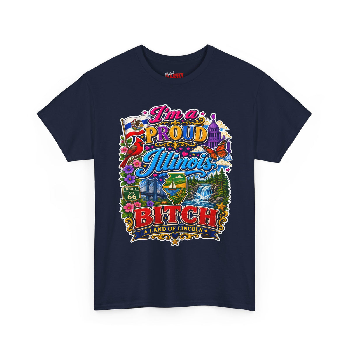 Illinois Proud Bitch T-Shirt – Colorful State Pride Tee