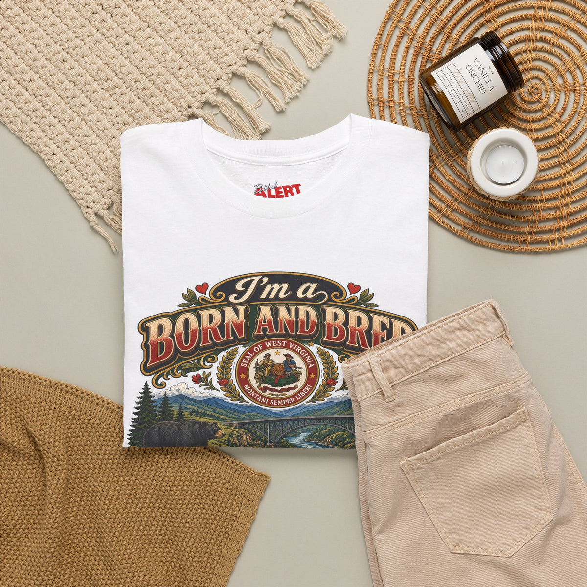 West Virginia Born and Bred BITCH T‑Shirt
