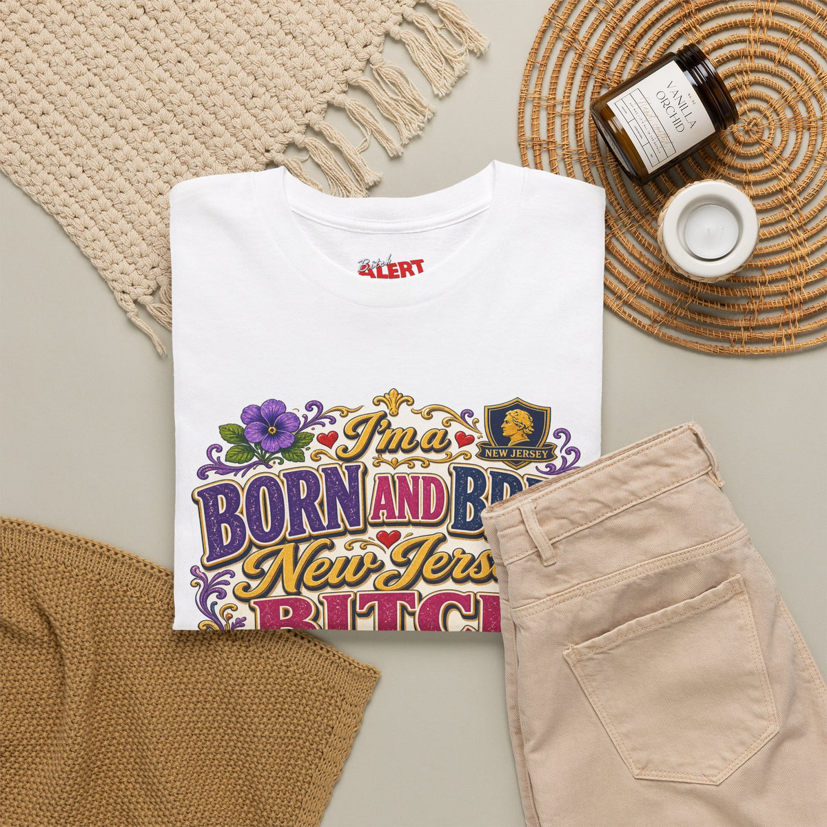 New Jersey Born and Bred Tee — "Born and Bred New Jersey Bitch" Vintage State Pride Shirt