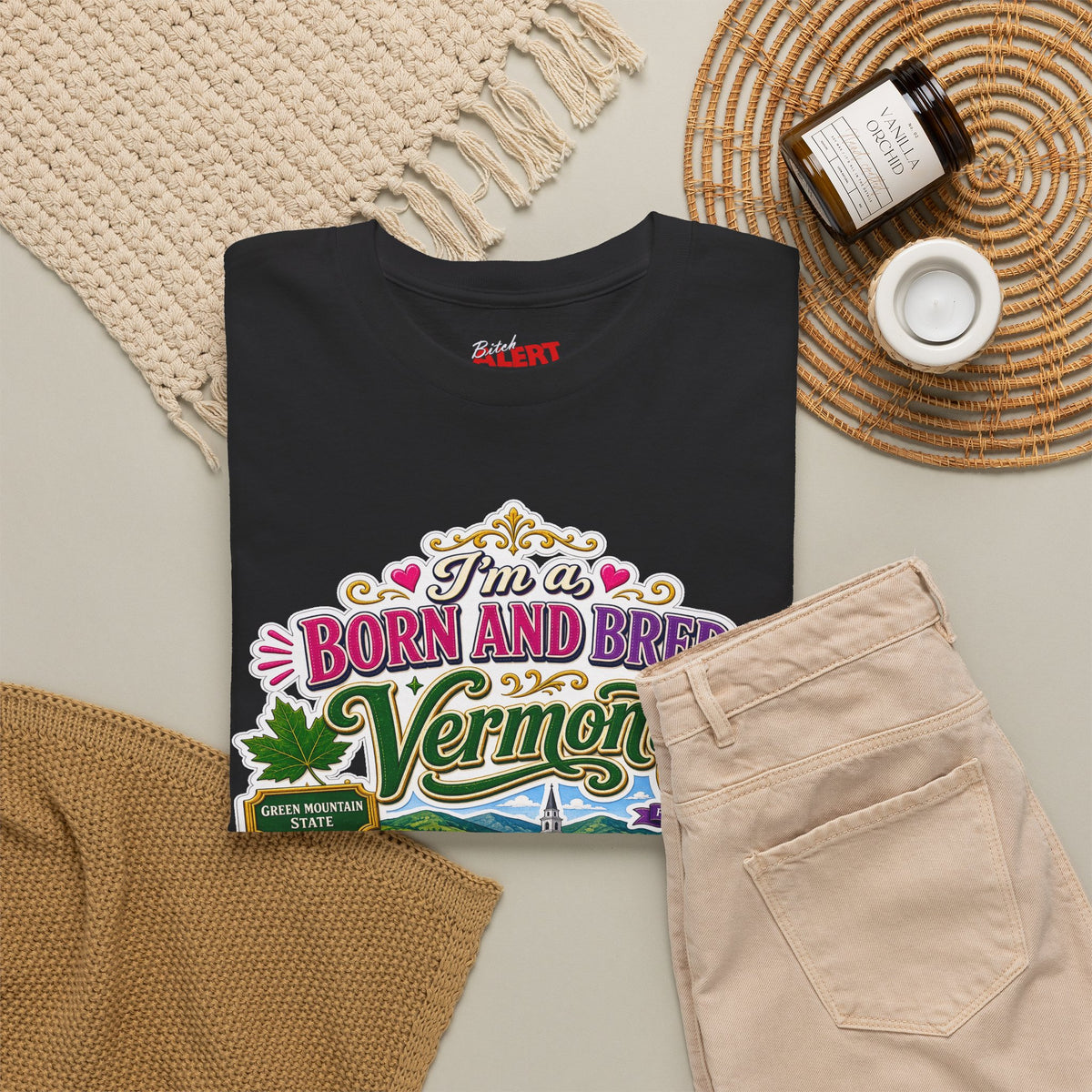 Vermont Born and Bred Graphic Tee — "I'm a Vermont Bitch" State Pride T‑Shirt