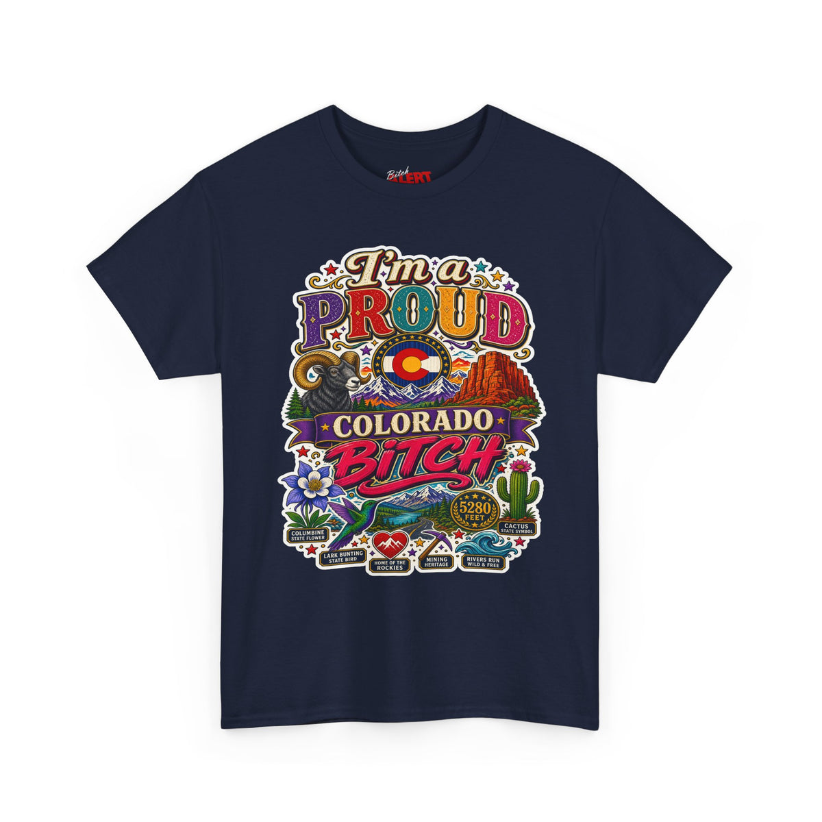 Colorado Proud T-Shirt — "I'm a Proud Colorado Bitch" Retro Mountain Graphic Tee