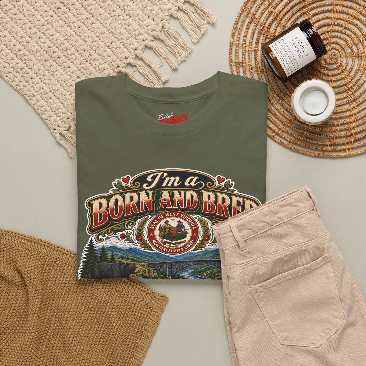 West Virginia Born and Bred BITCH T‑Shirt