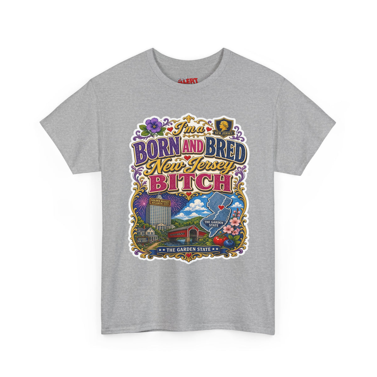 New Jersey Born and Bred Tee — "Born and Bred New Jersey Bitch" Vintage State Pride Shirt