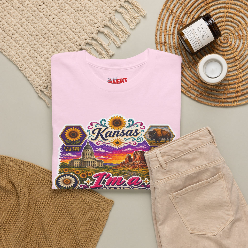 Kansas Born and Bred T-Shirt — "I'm a Born and Bred Kansas Bitch" Graphic Tee