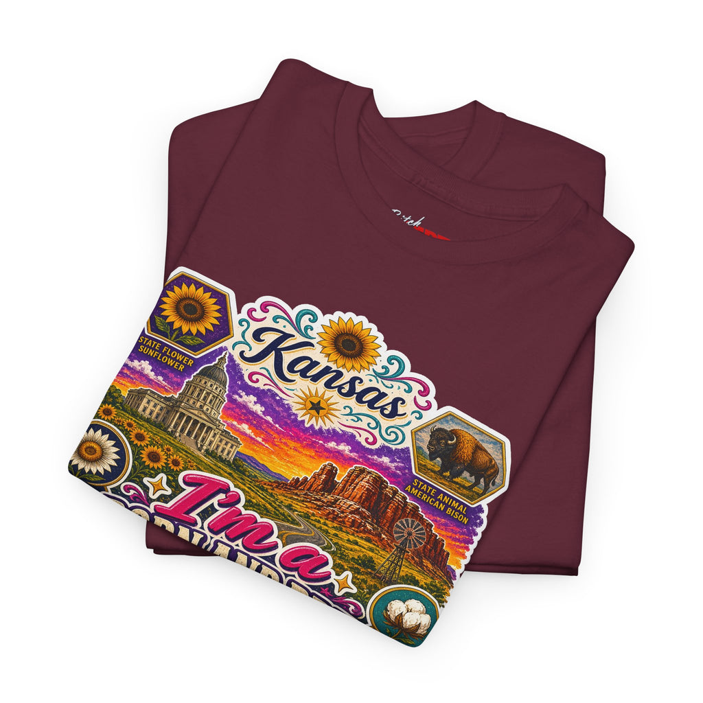 Kansas Born and Bred T-Shirt — "I'm a Born and Bred Kansas Bitch" Graphic Tee