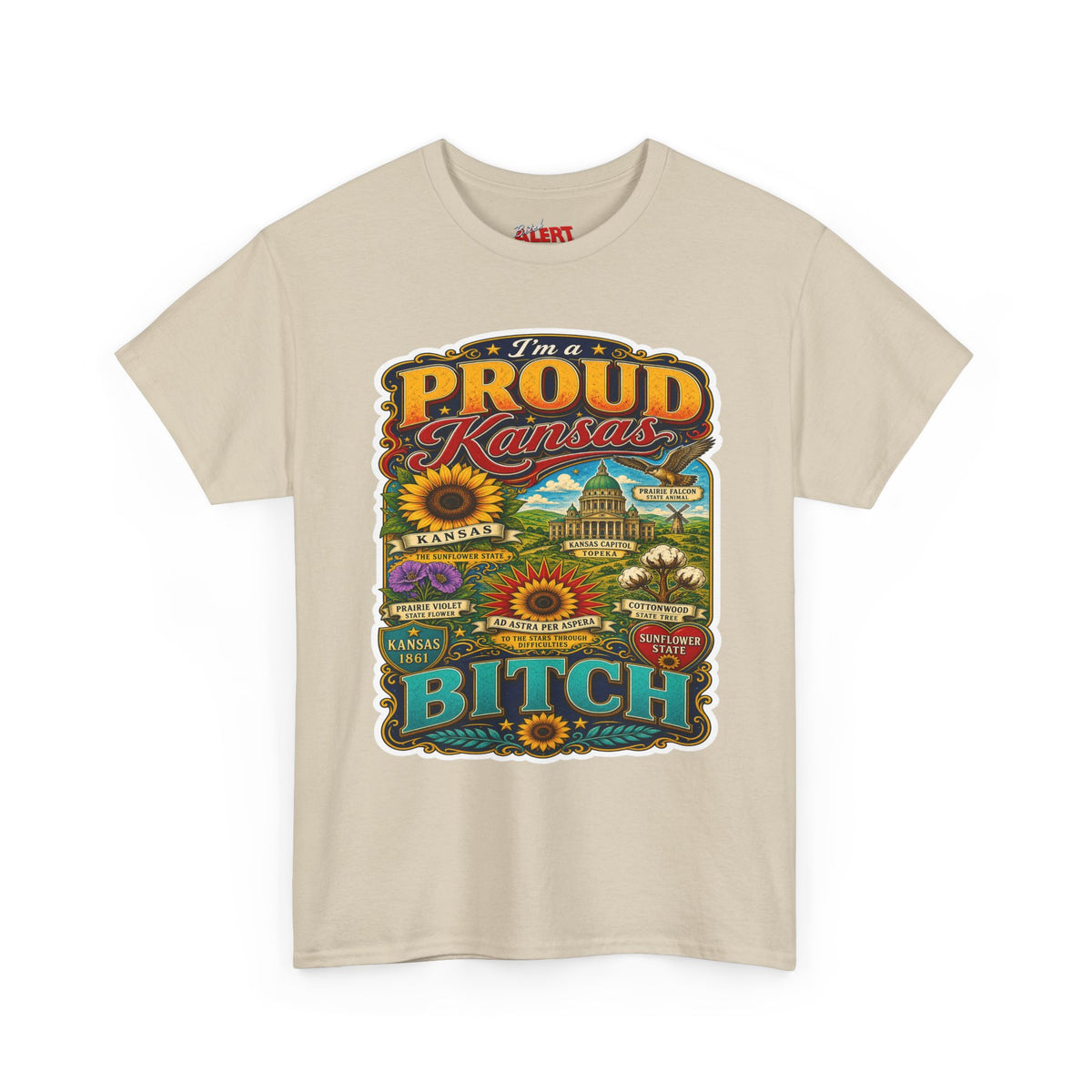 Proud Kansas T-Shirt — "I’m a Proud Kansas Bitch" Vintage State Tee