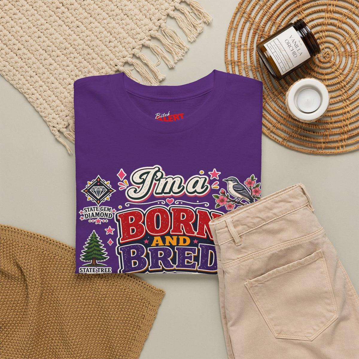 Arkansas Born and Bred Bitch T-Shirt — State Pride Graphic Tee
