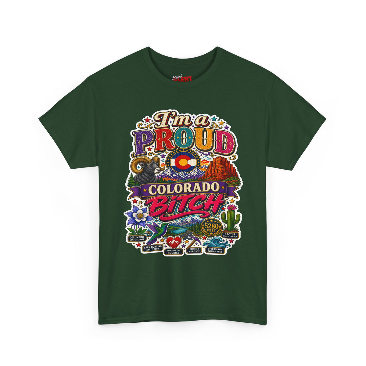 Colorado Proud T-Shirt — "I'm a Proud Colorado Bitch" Retro Mountain Graphic Tee