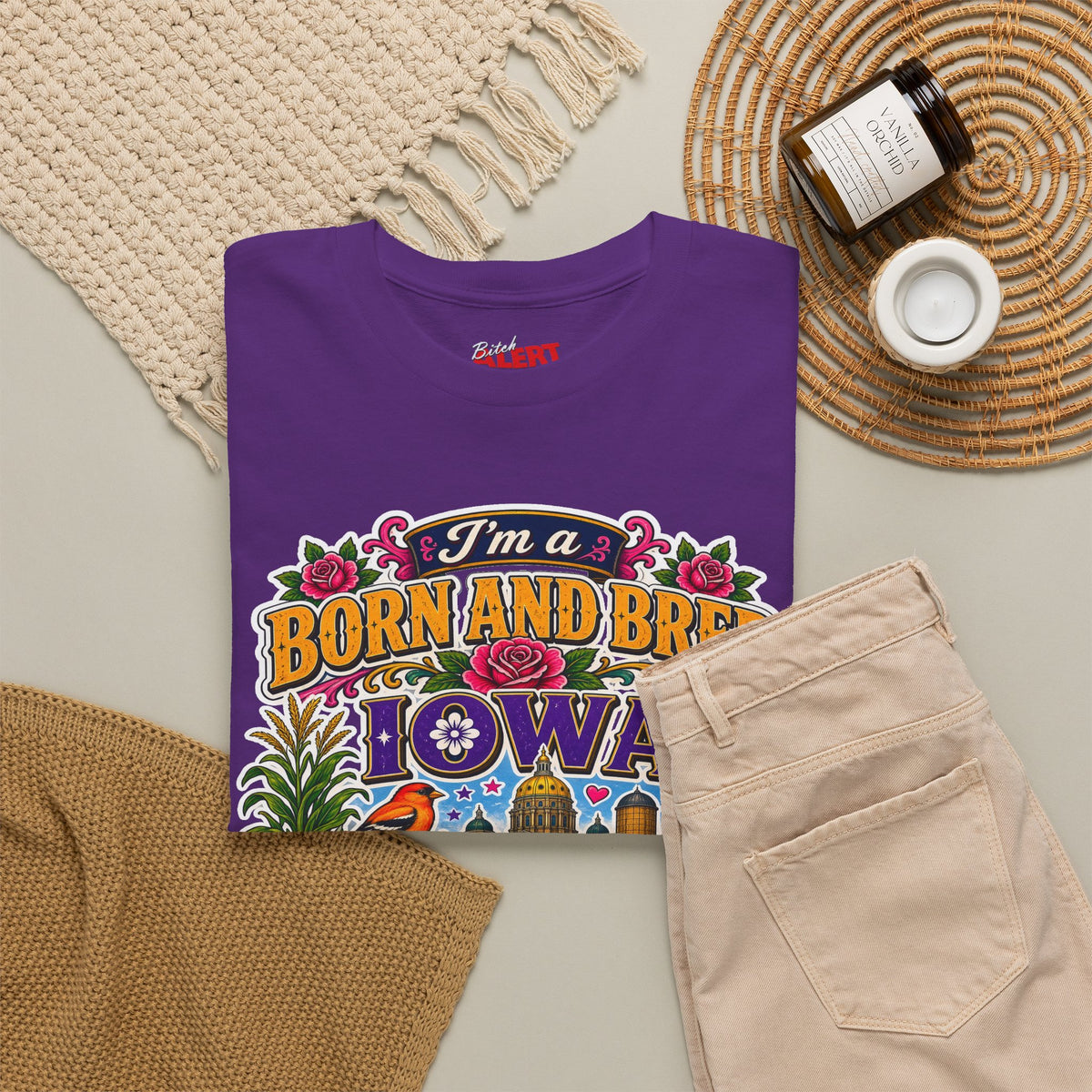 Iowa Born and Bred Tee — "I’m a Born and Bred Iowa Bitch" Graphic Shirt