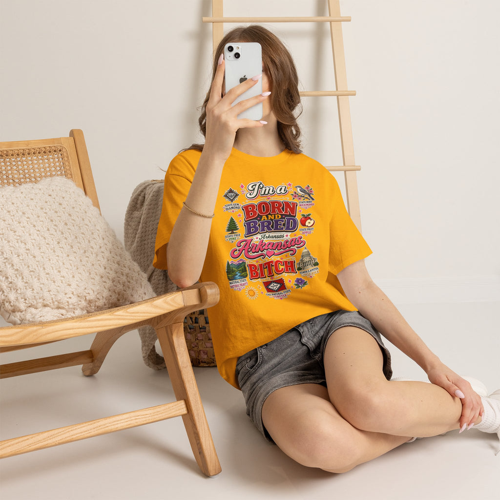 Arkansas Born and Bred Bitch T-Shirt — State Pride Graphic Tee