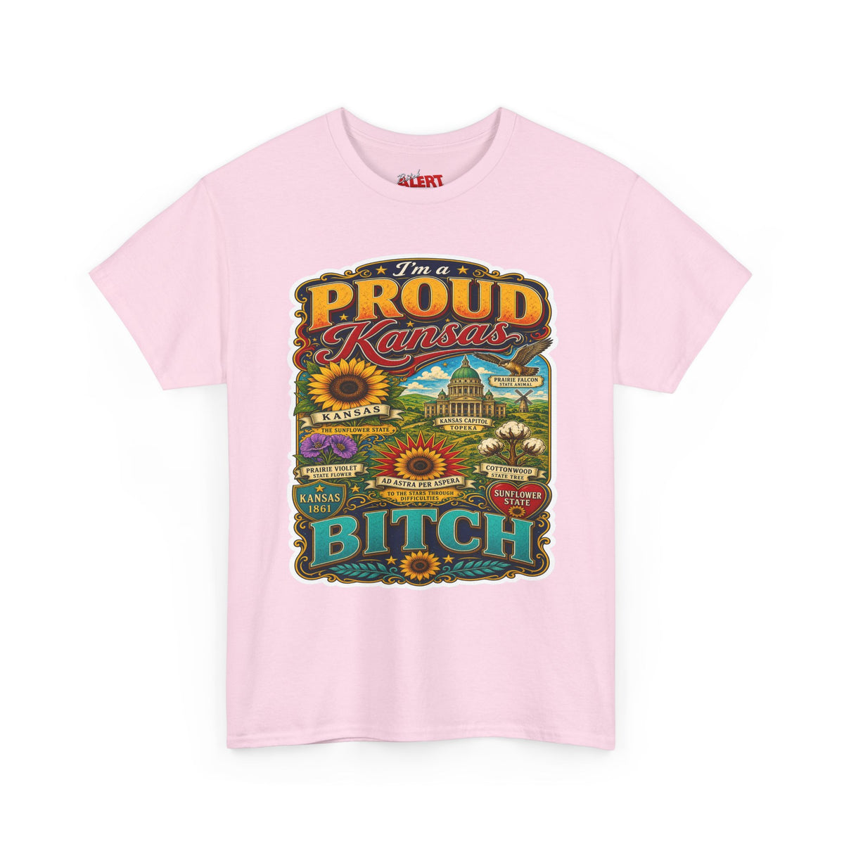 Proud Kansas T-Shirt — "I’m a Proud Kansas Bitch" Vintage State Tee