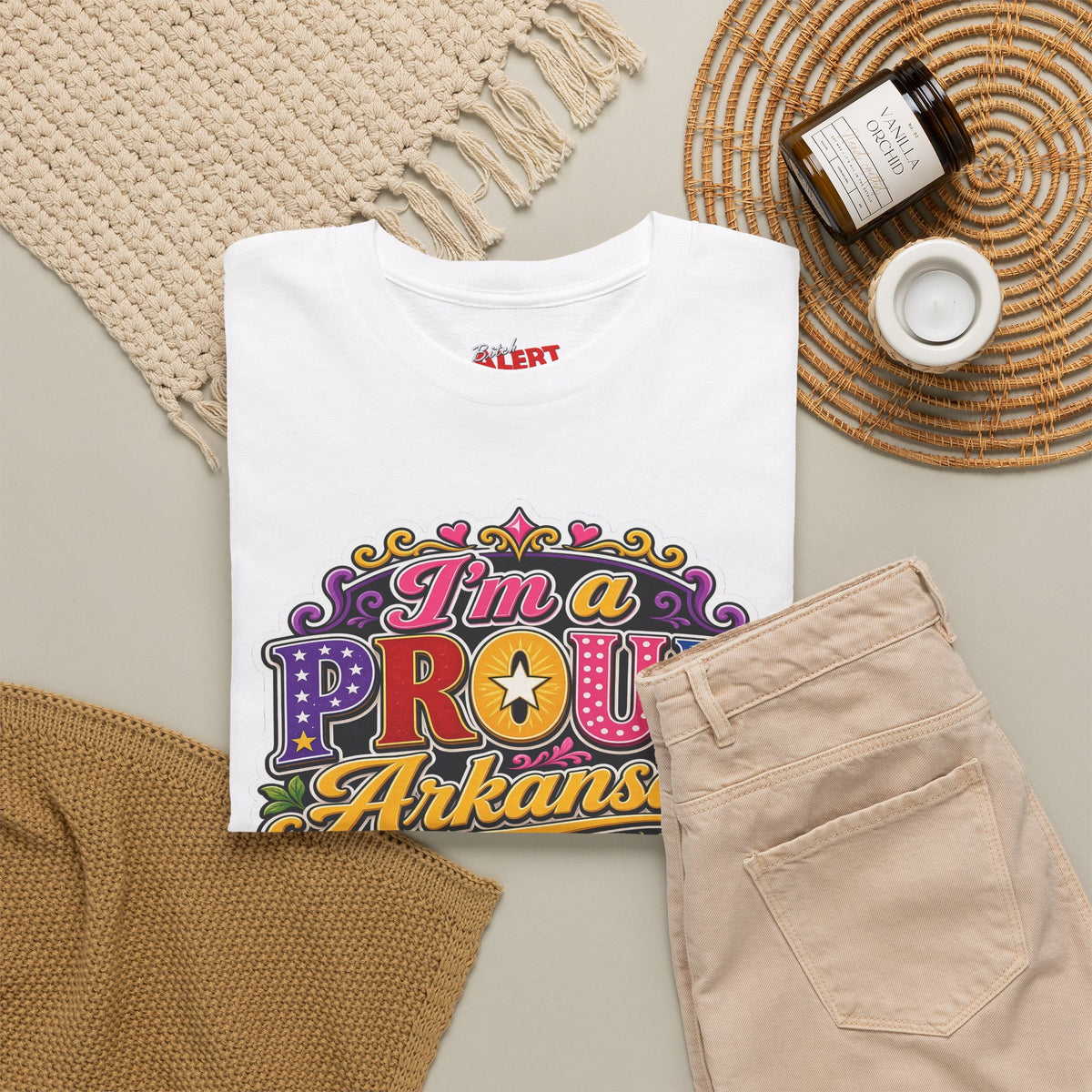 Arkansas Proud Bitch T-Shirt — Retro Floral State Pride Tee