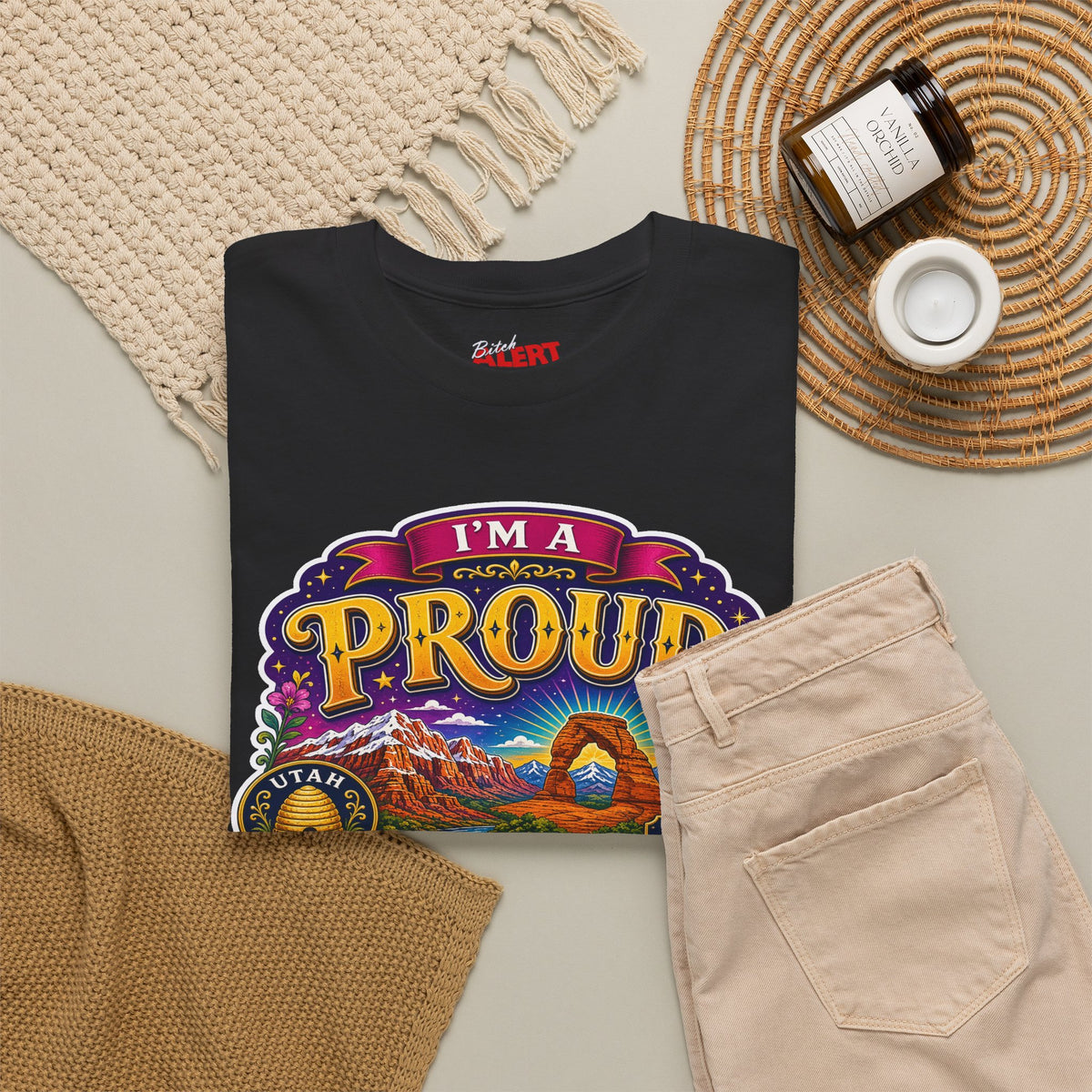 Utah Proud Graphic Tee — “I’m a Proud Utah Bitch” Vintage-Style T-Shirt