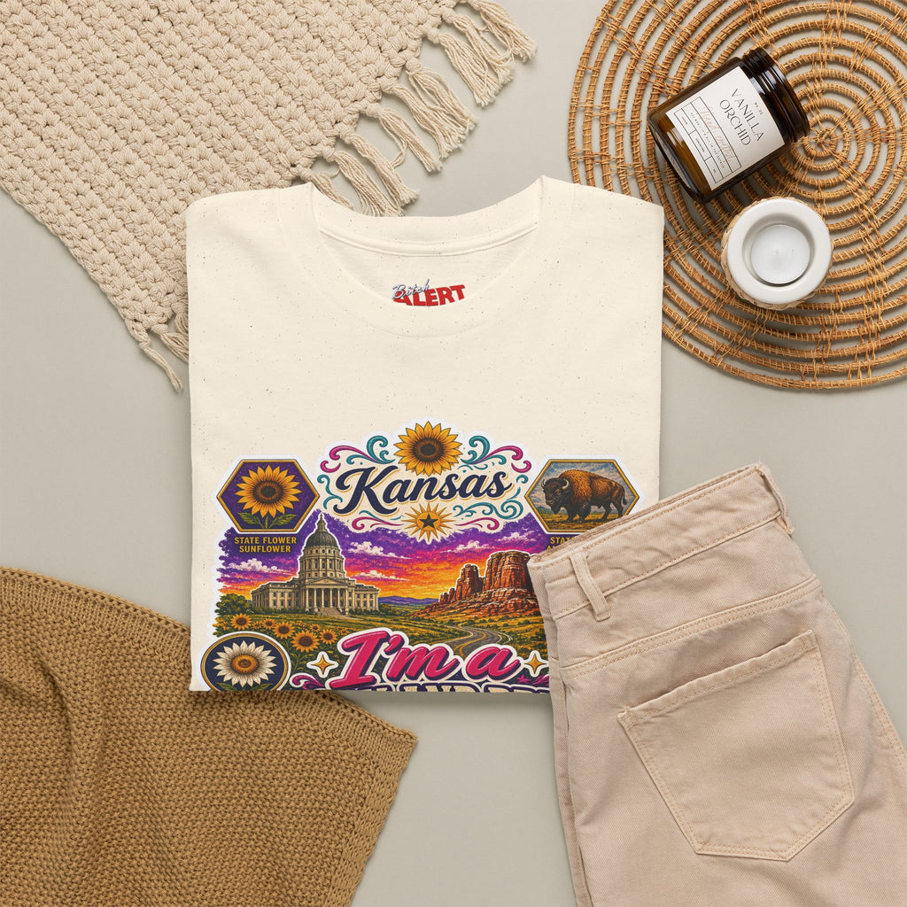 Kansas Born and Bred T-Shirt — "I'm a Born and Bred Kansas Bitch" Graphic Tee
