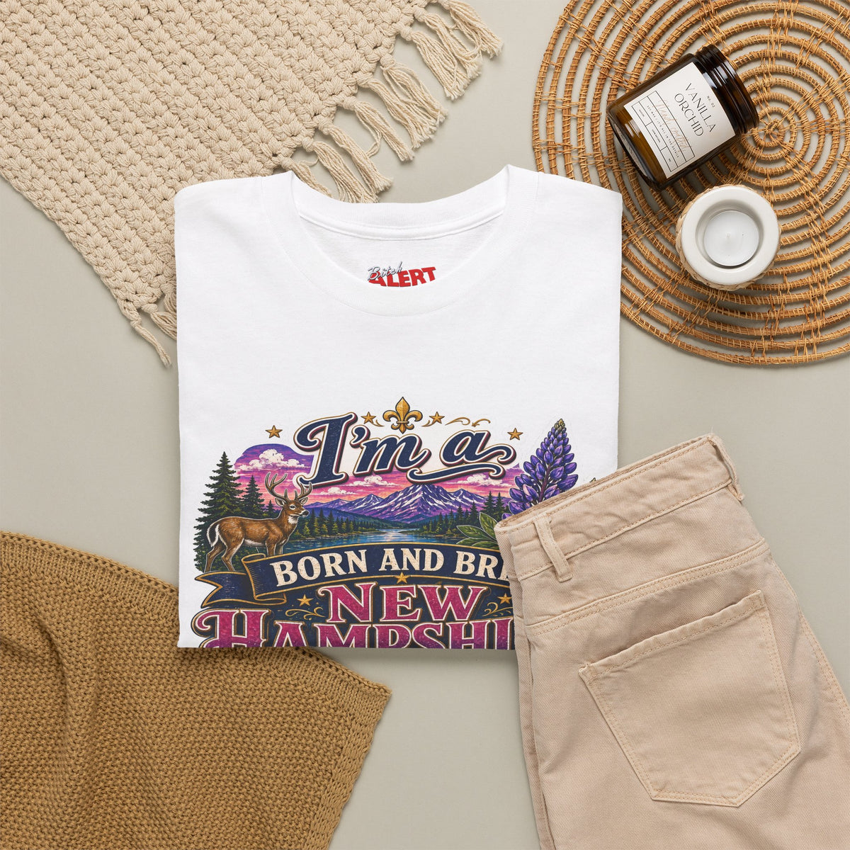 New Hampshire Born & Bred Tee — “I’m a New Hampshire Born and Bred Bitch” State Pride T-Shirt