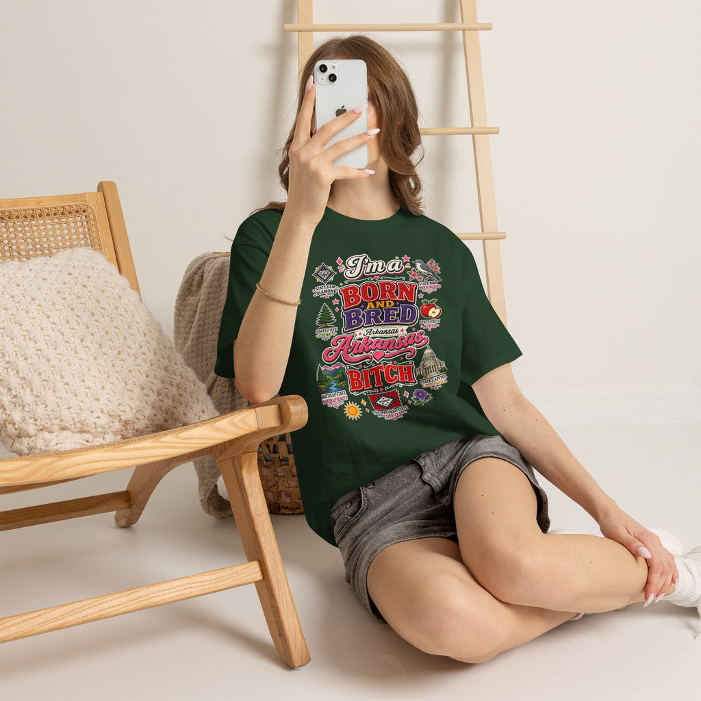 Arkansas Born and Bred Bitch T-Shirt — State Pride Graphic Tee