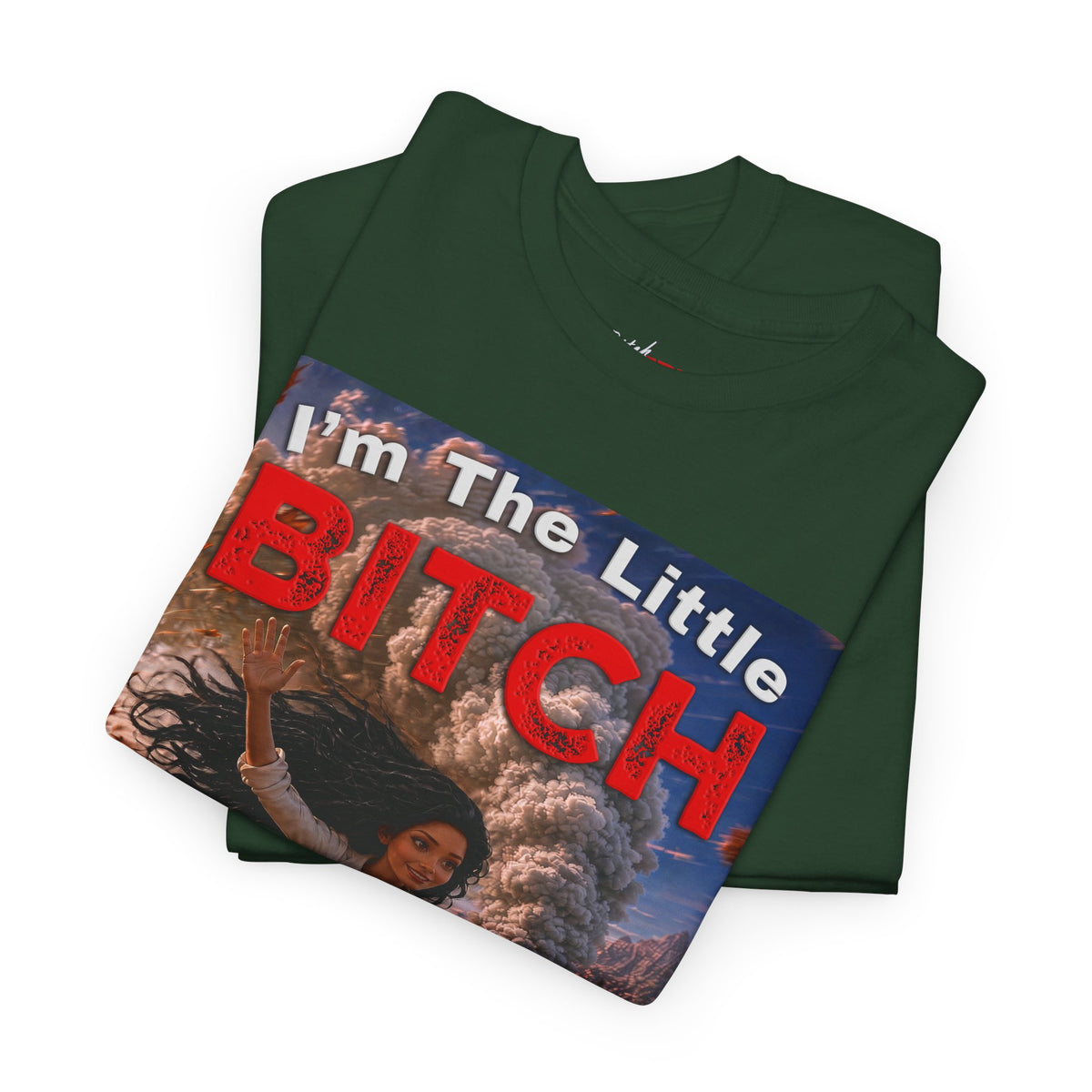 The Little Bitch That Can T‑Shirt - Black Hair