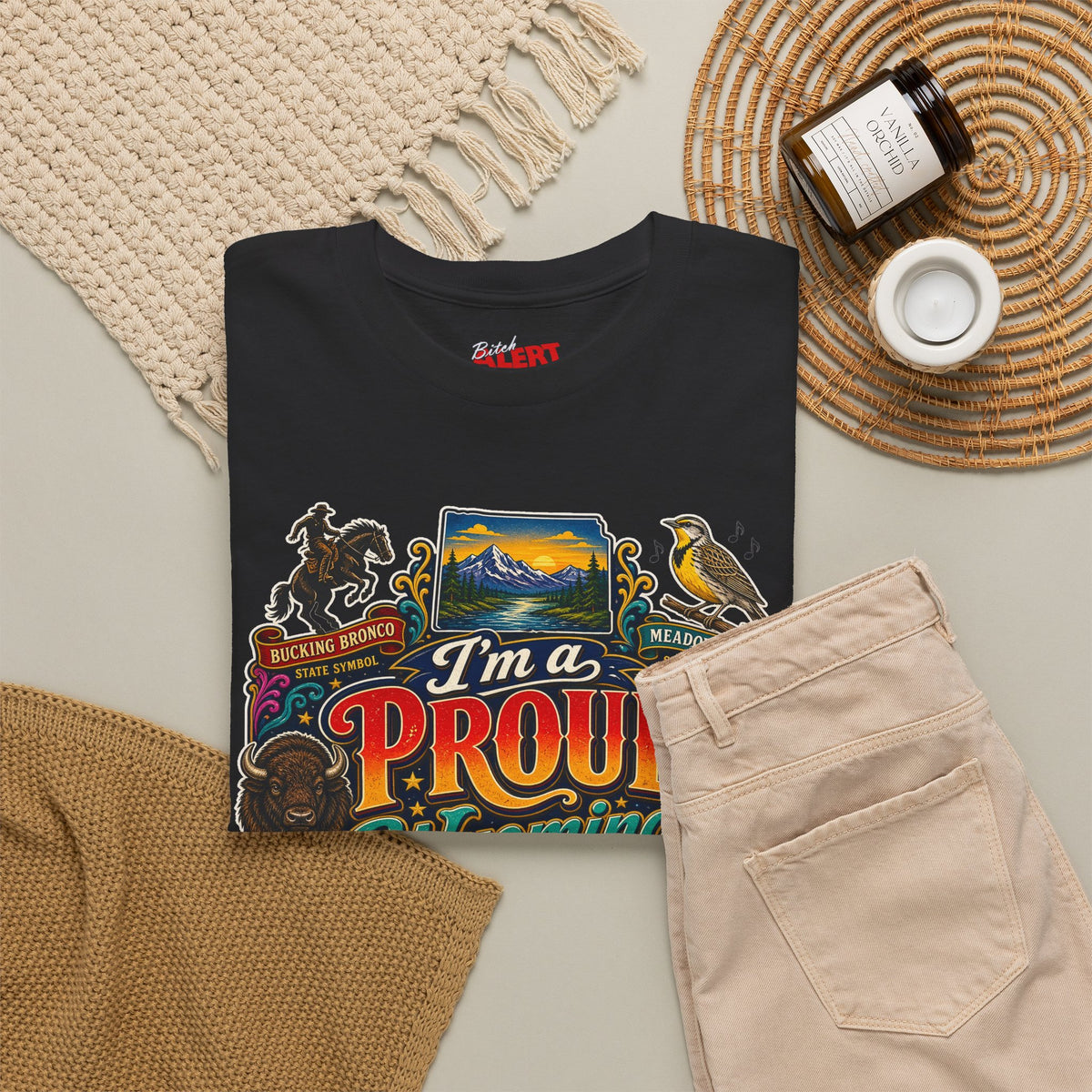 Wyoming Proud Bitch T‑Shirt — Retro State Pride Graphic Tee