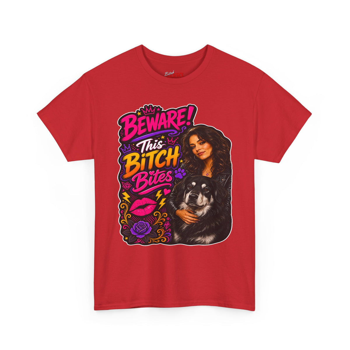 Beware This Bitch Bites T-Shirt — Funny Dog Lover Graphic Tee