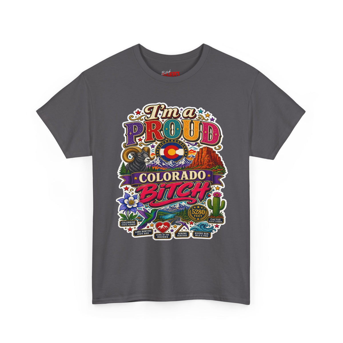 Colorado Proud T-Shirt — "I'm a Proud Colorado Bitch" Retro Mountain Graphic Tee