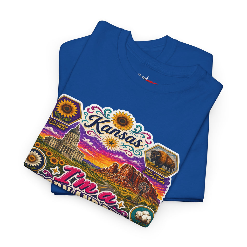 Kansas Born and Bred T-Shirt — "I'm a Born and Bred Kansas Bitch" Graphic Tee