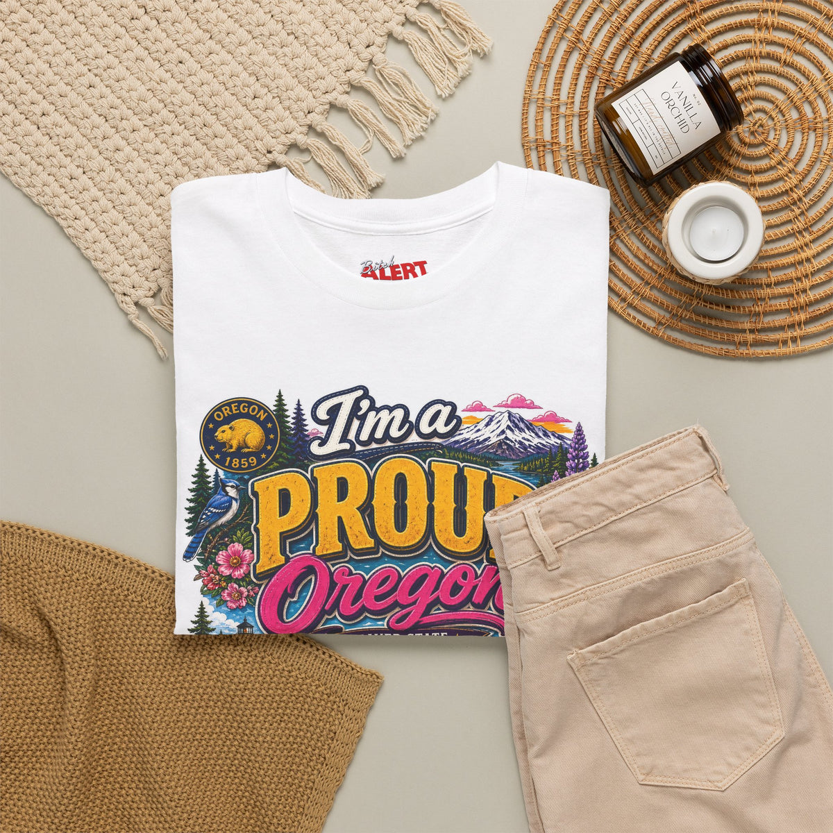Oregon Proud Bitch Tee — Vintage Scenic State Pride T-Shirt