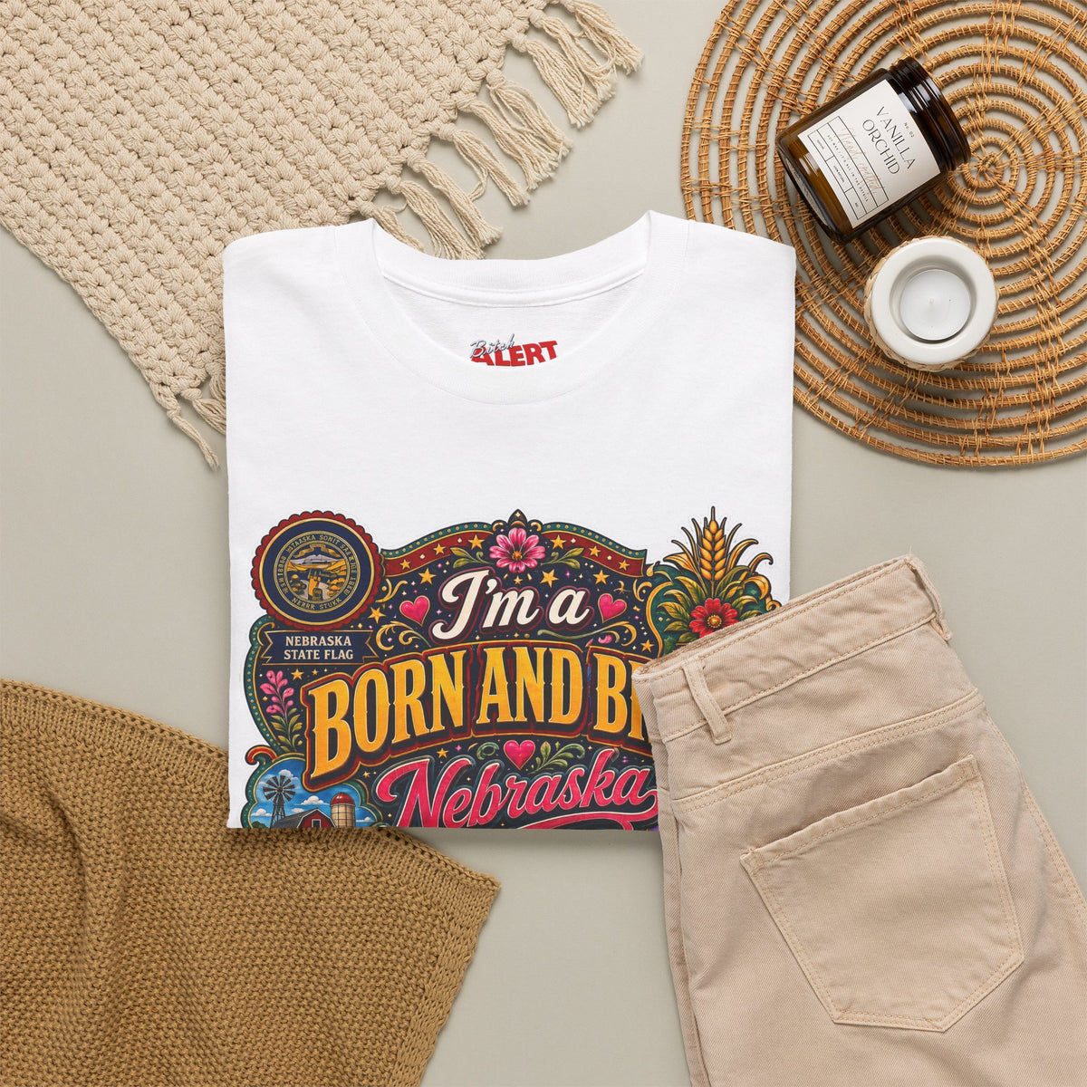 Nebraska Born & Bred Tee 2 — "I'm a Born and Bred Nebraska Bitch" Vintage State Pride T‑Shirt