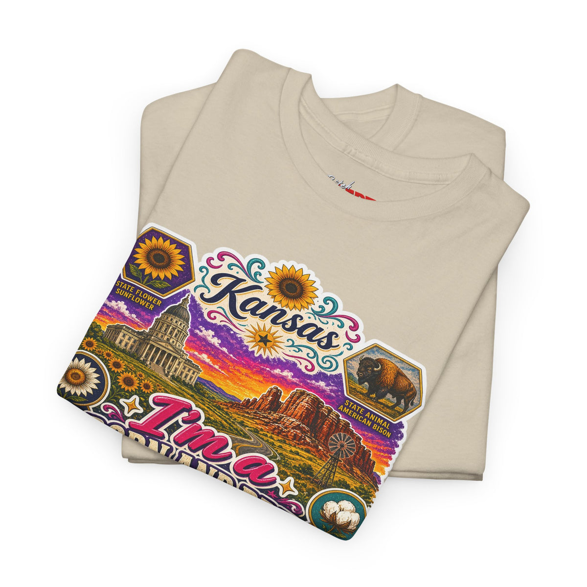 Kansas Born and Bred T-Shirt — "I'm a Born and Bred Kansas Bitch" Graphic Tee