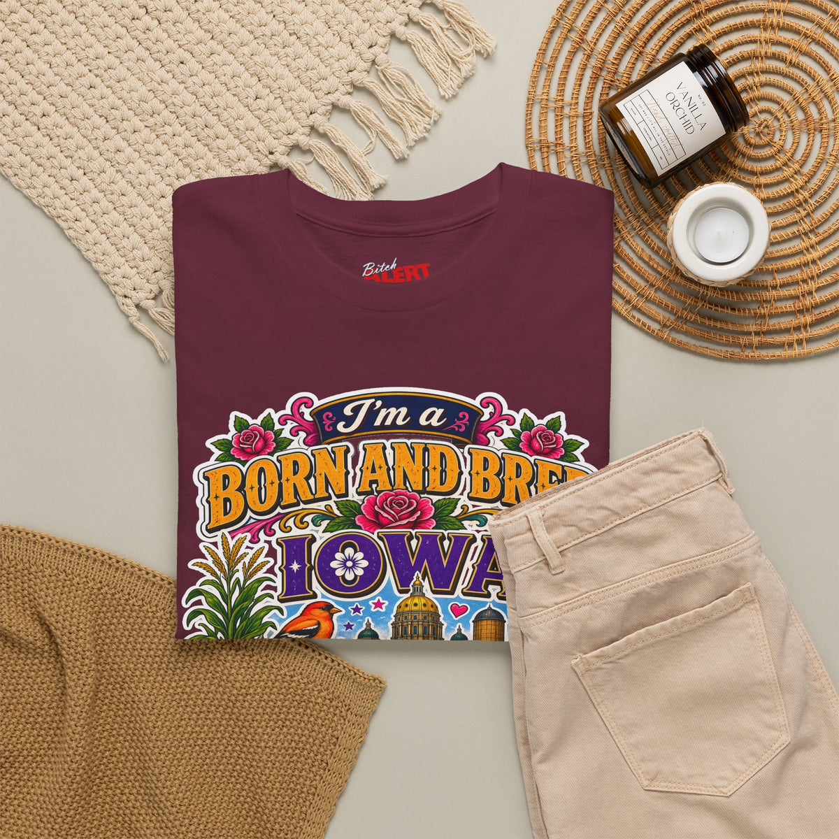 Iowa Born and Bred Tee — "I’m a Born and Bred Iowa Bitch" Graphic Shirt