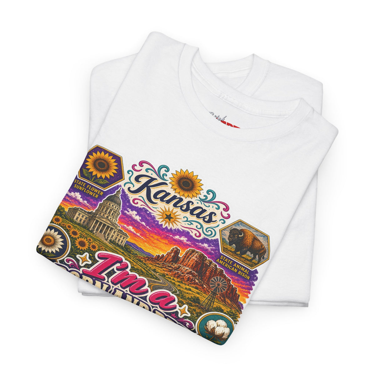 Kansas Born and Bred T-Shirt — "I'm a Born and Bred Kansas Bitch" Graphic Tee
