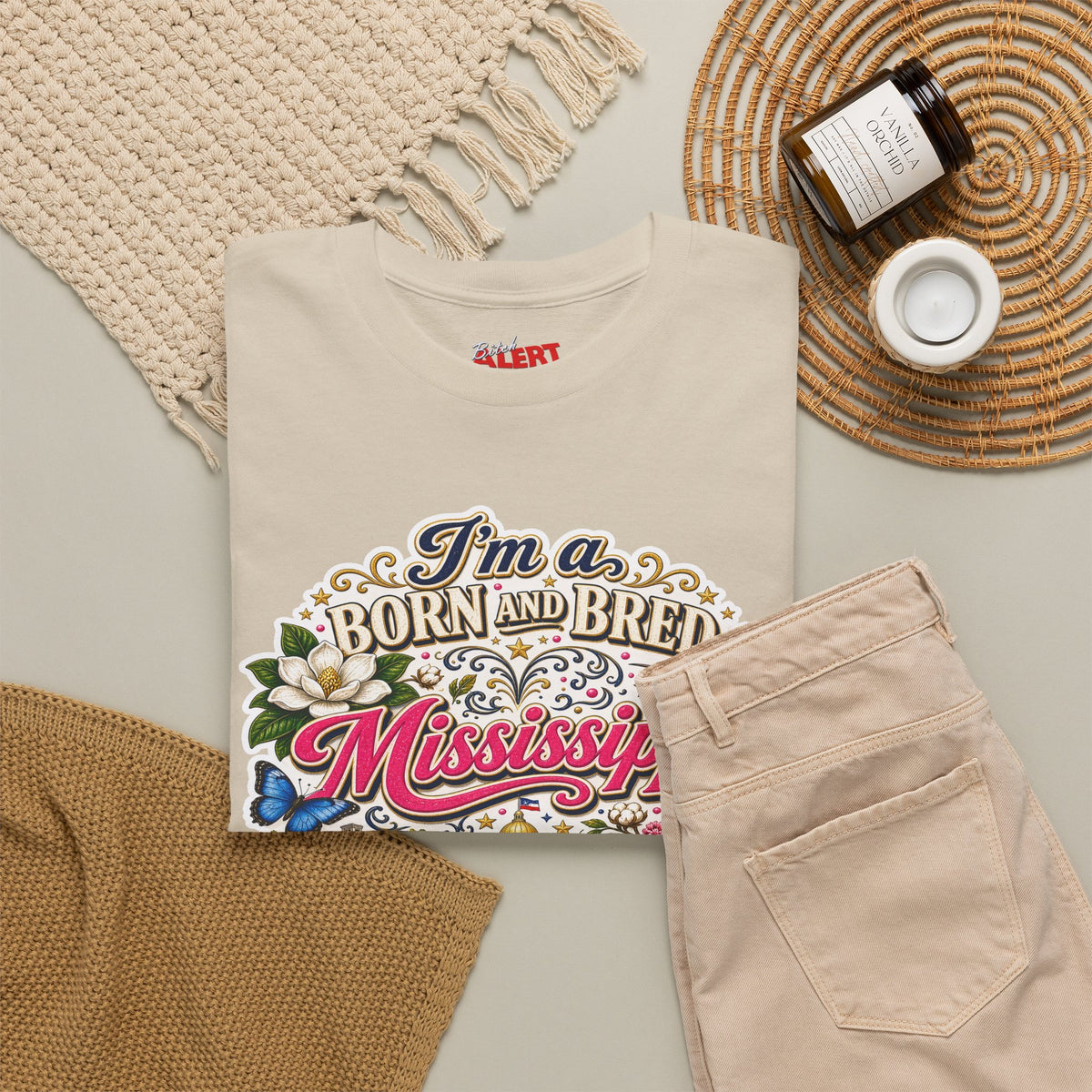Mississippi Born and Bred Tee — "The Magnolia State Bitch" Graphic T-Shirt