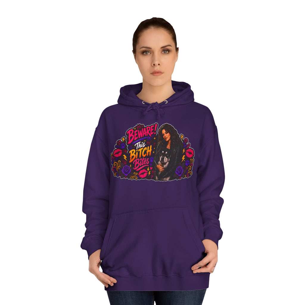 "Beware This Bitch Bites" Floral Graphic Hoodie