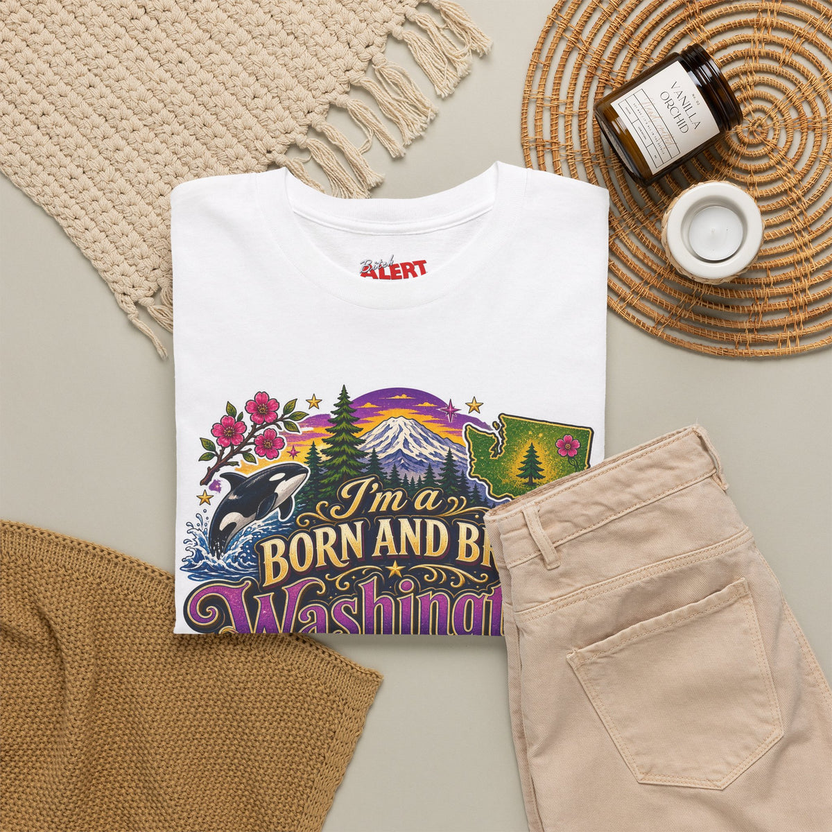 Washington Born & Bred Tee — “I’m a Born and Bred Washington Bitch” State Pride T‑Shirt